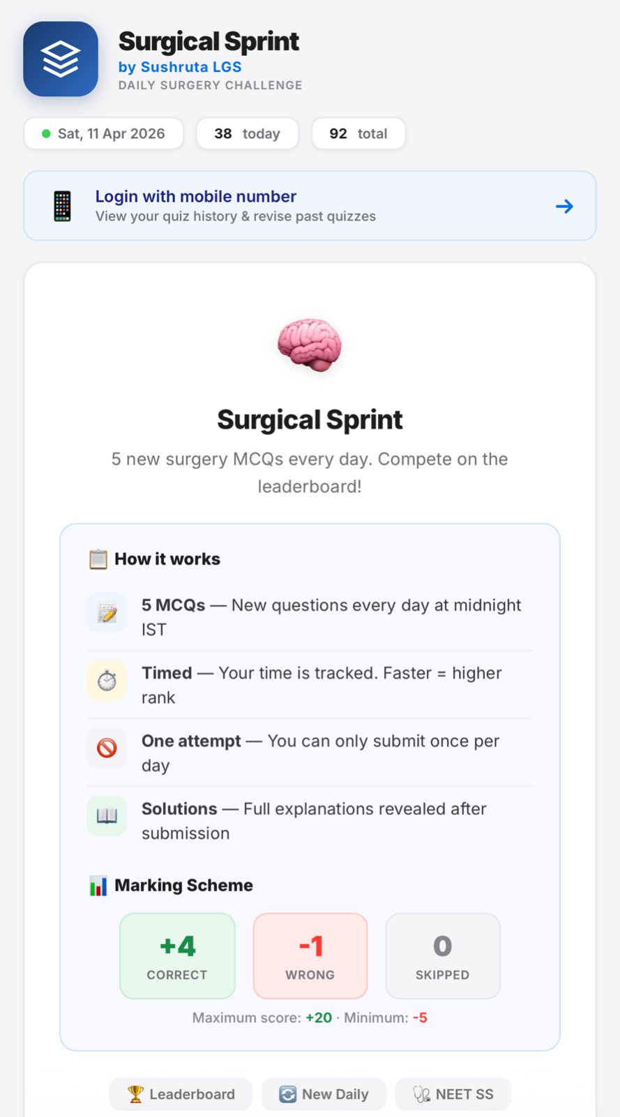Sushruta LGS — Surgical Sprint Daily Challenge